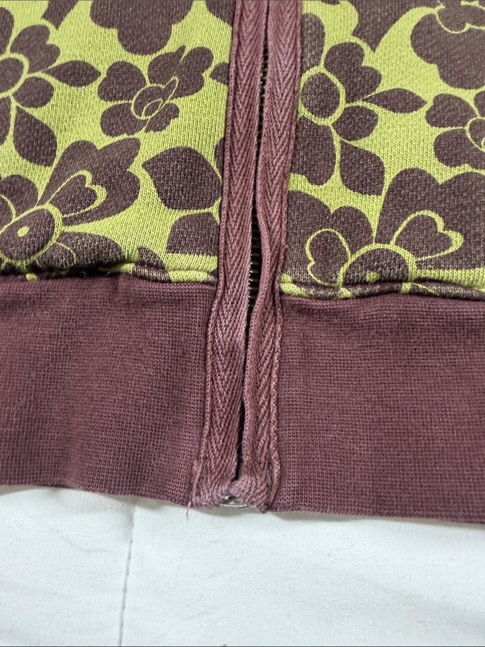 Boden Olive & Brown Floral Full Zip Sweatshirt Jacket. M - Picture 7 of 13